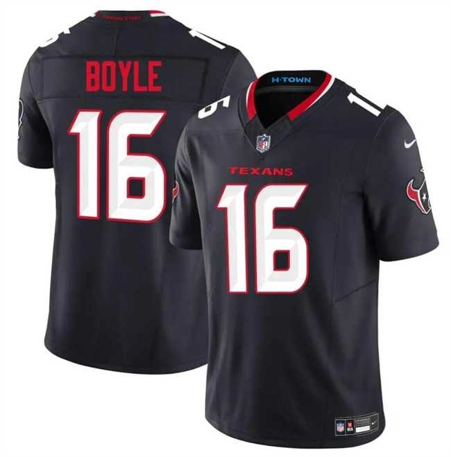 Men & Women & Youth Houston Texans #16 Tim Boyle Navy 2024 Vapor F.U.S.E. Limited Stitched Jersey